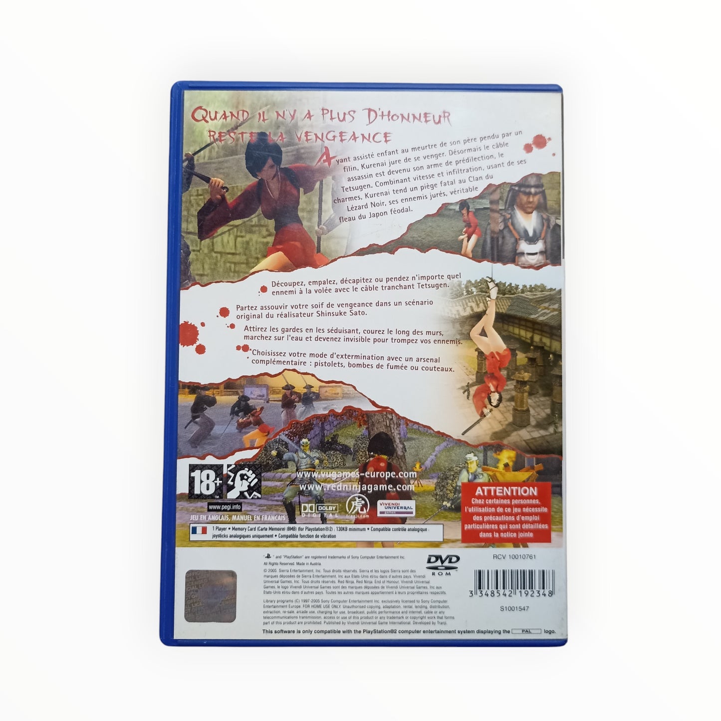 red ninja end of honour Playstation 2 (PS2)
