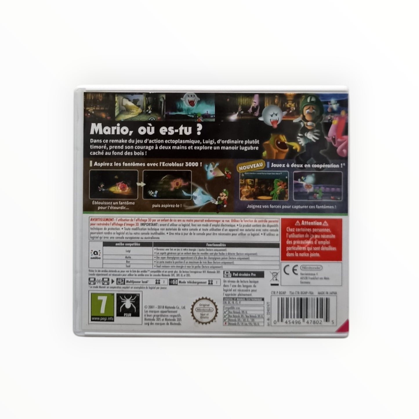 Luigi's Mansion Nintendo 3DS en boîte