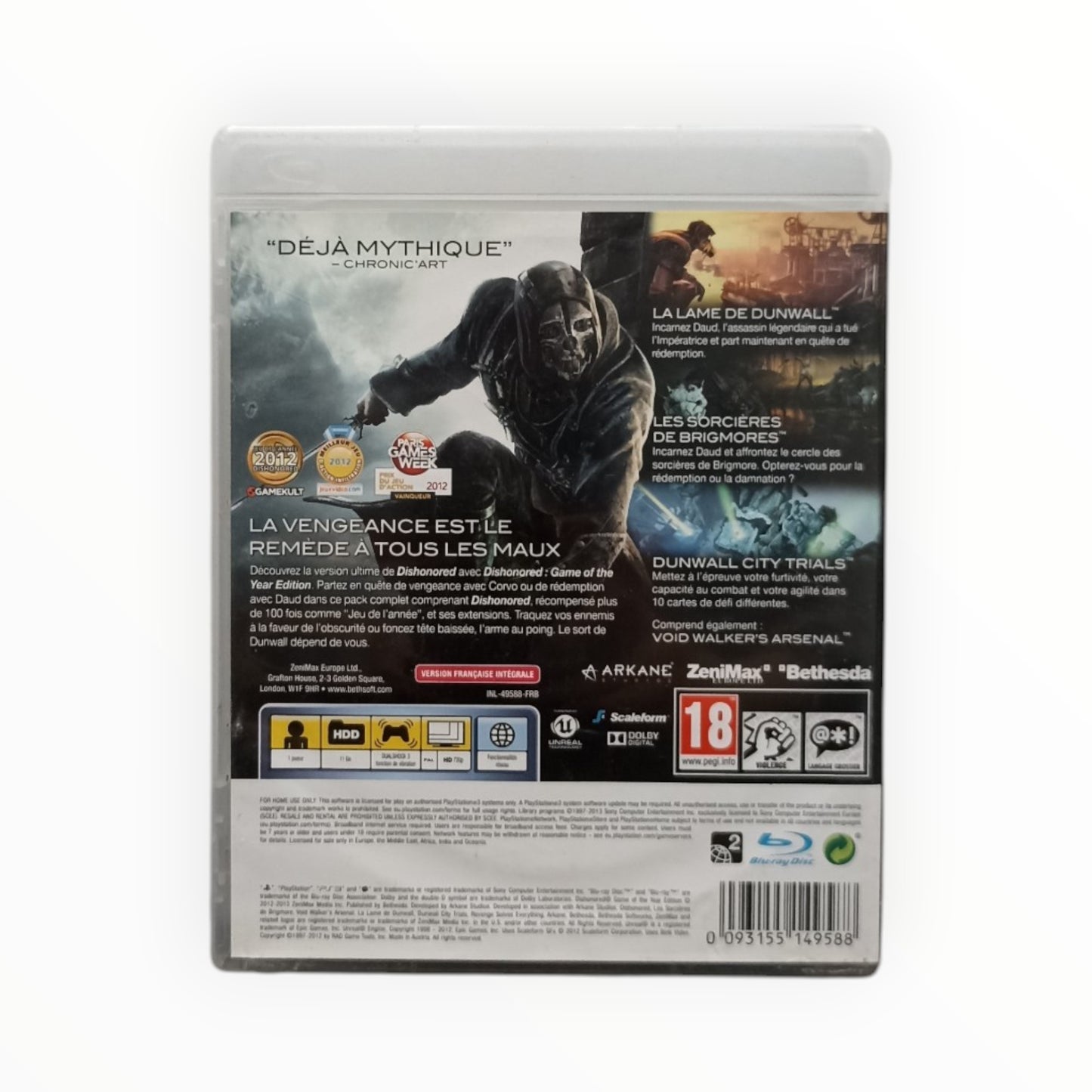 Dishonored Game of the Year Edition PlayStation 3 Complet en boîte