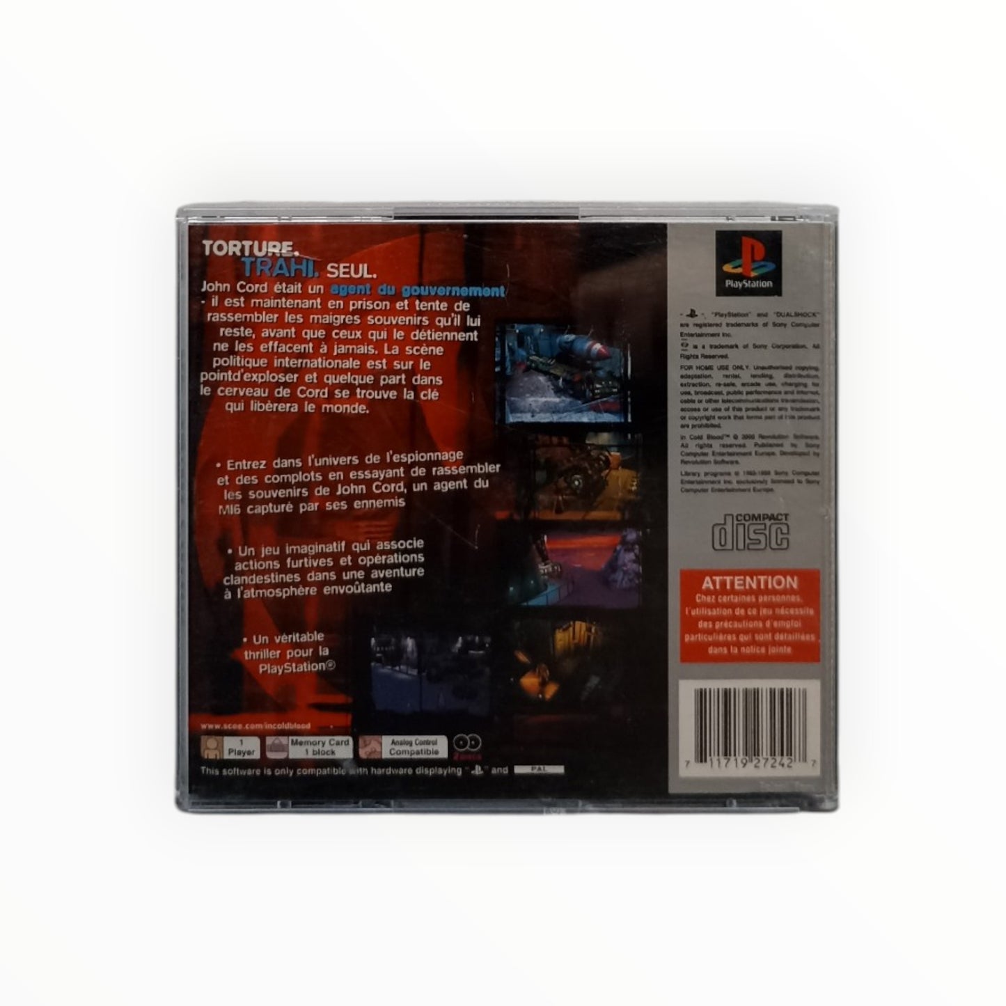 De Sang Froid PS1 platinium