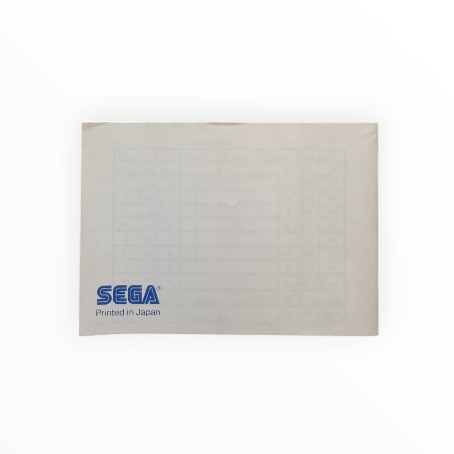 Great Golf Notice Sega Master System