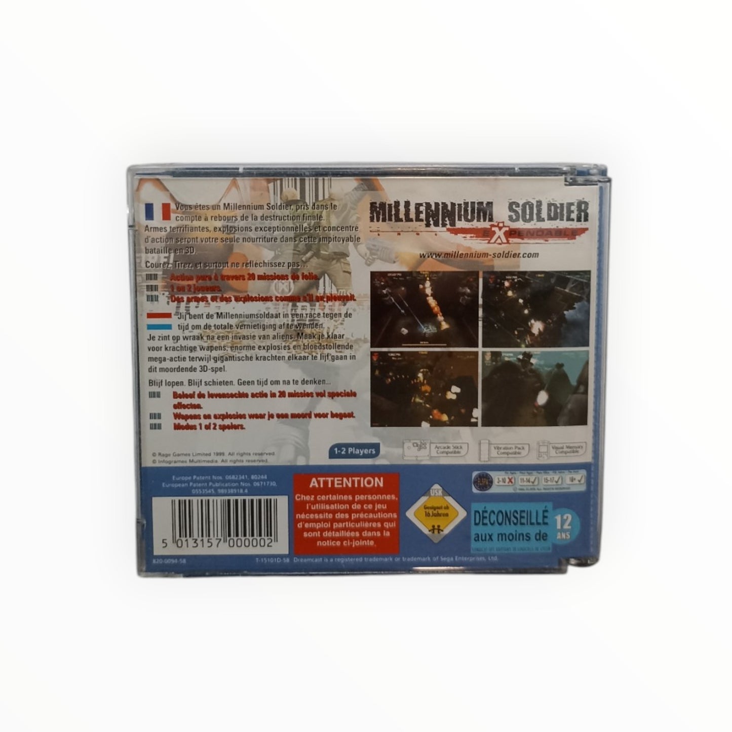 Millennium Soldier Expendable Dreamcast FRA complet