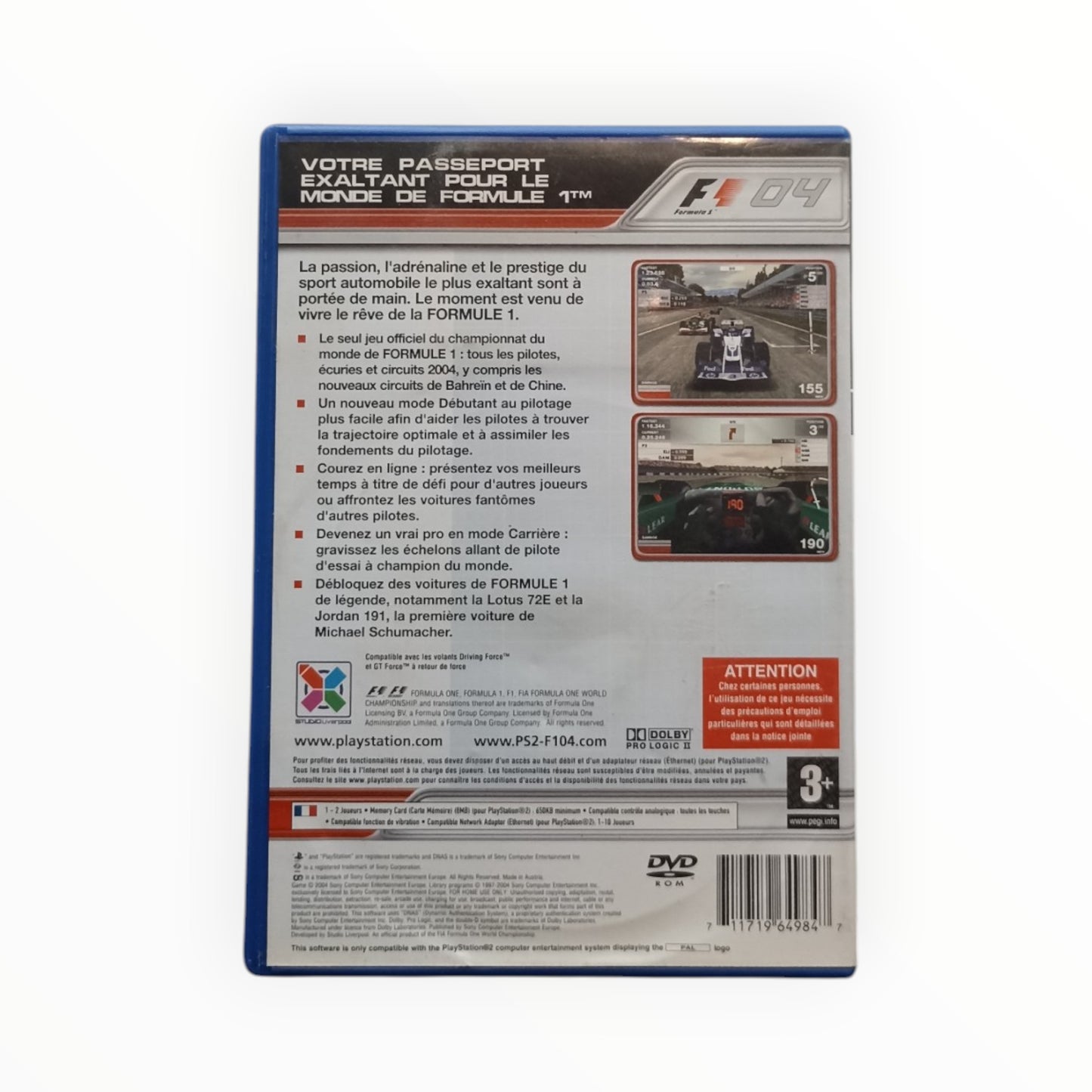 Formula One 04 Complet PAL PlayStation 2 (PS2)