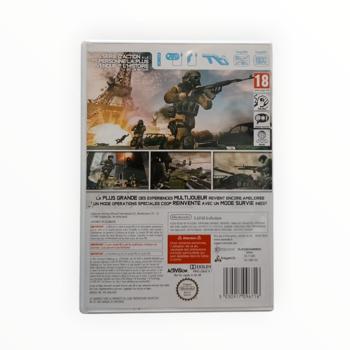 Call of Duty Modern Warfare 3 complet PAL FRA Nintendo Wii