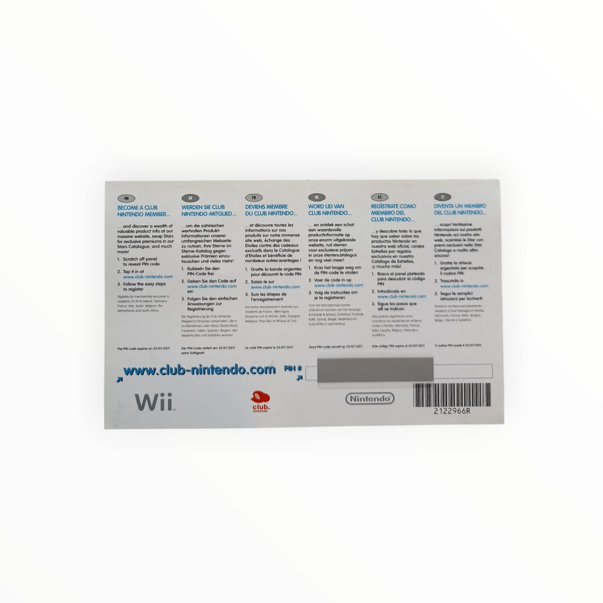 Carte VIP Donkey Kong Jet Race Nintendo Wii PAL