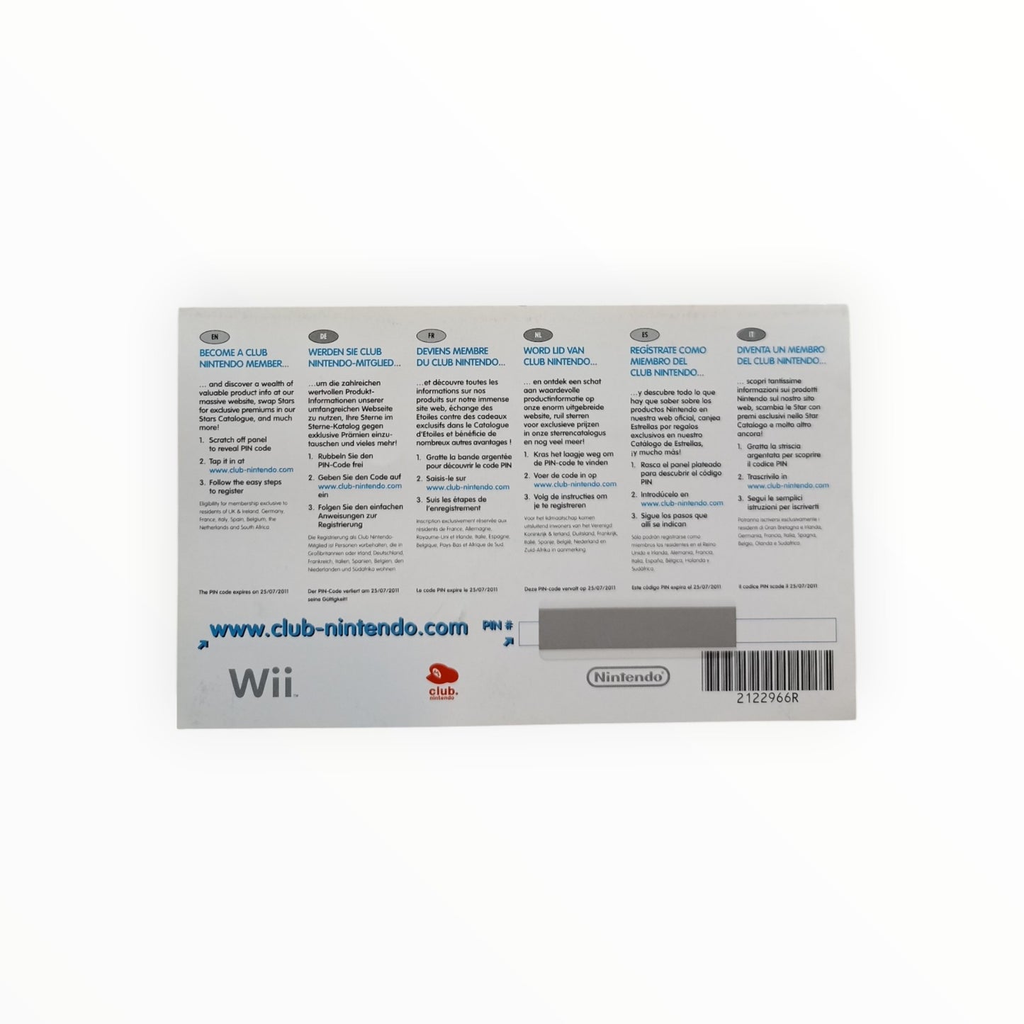 Carte VIP Donkey Kong Jet Race Nintendo Wii PAL