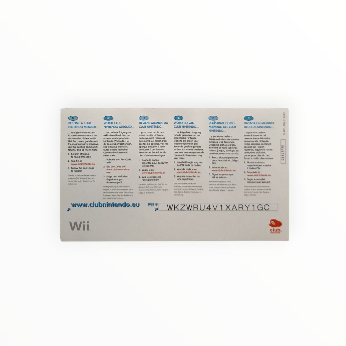 Carte VIP Wii Sports Nintendo Wii PAL