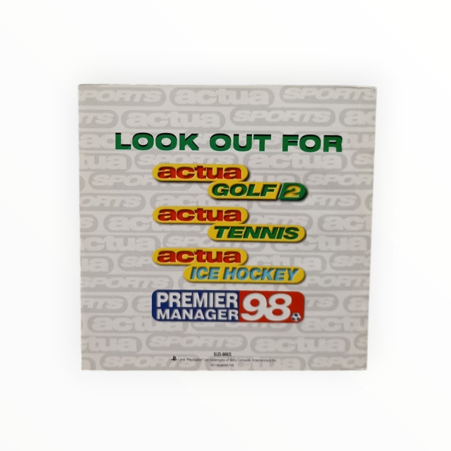 Notice Actua Soccer 2 Playstation 1 (PS1) PAL