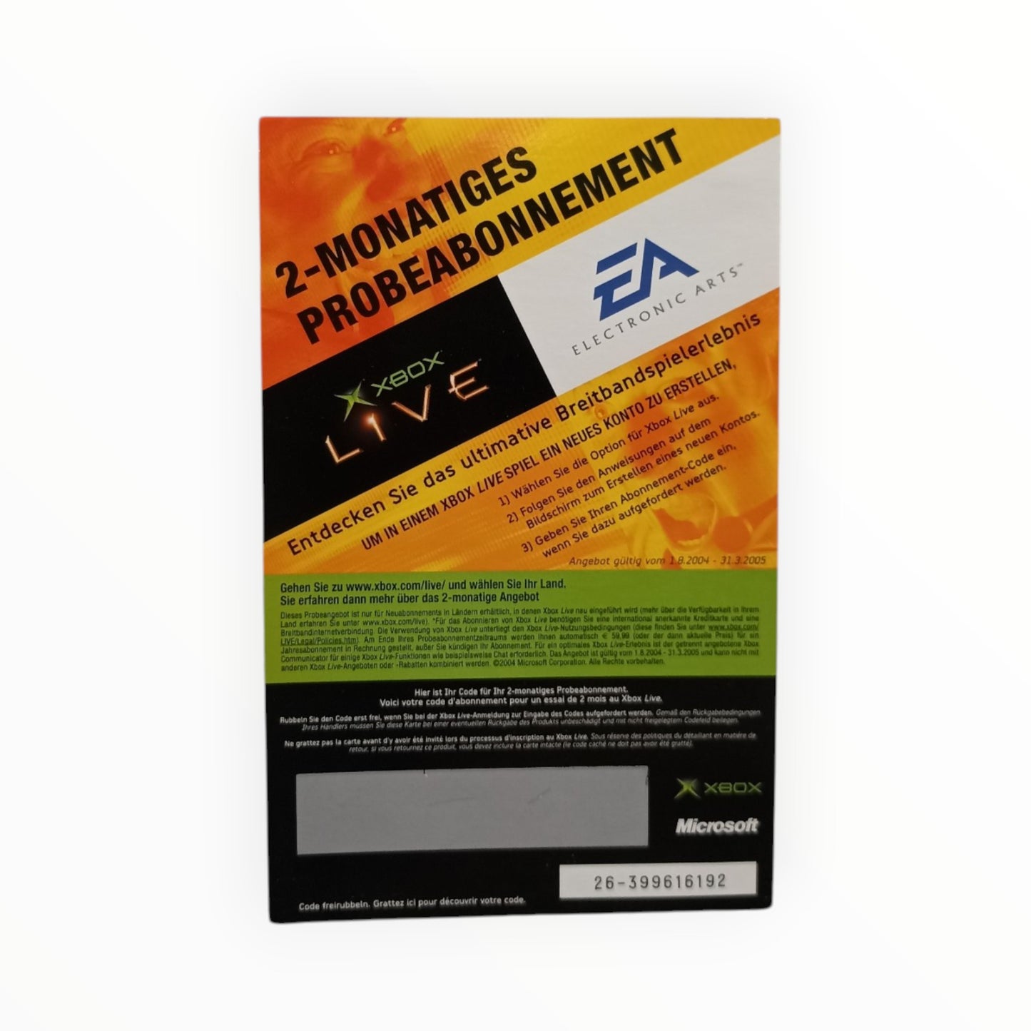 Carte 2 mois d'essai Xbox Live