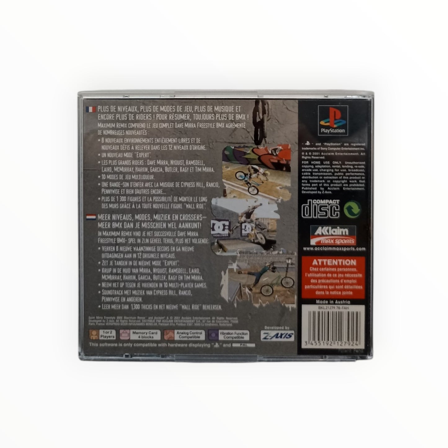 Dave Mirra Freestyle BMX Maximum Remix PlayStation 1 (PS1) Complet PAL