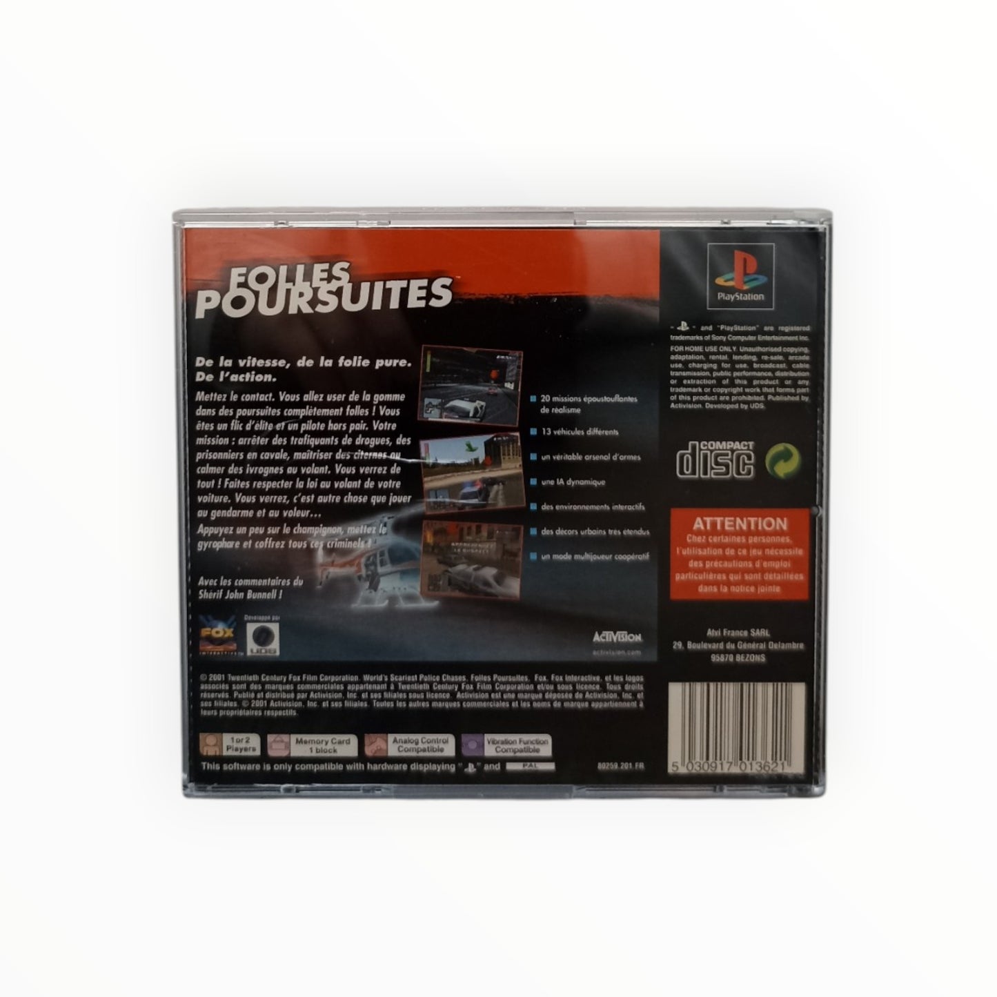 Folles Poursuites PlayStation 1 (PS1) Complet FRA