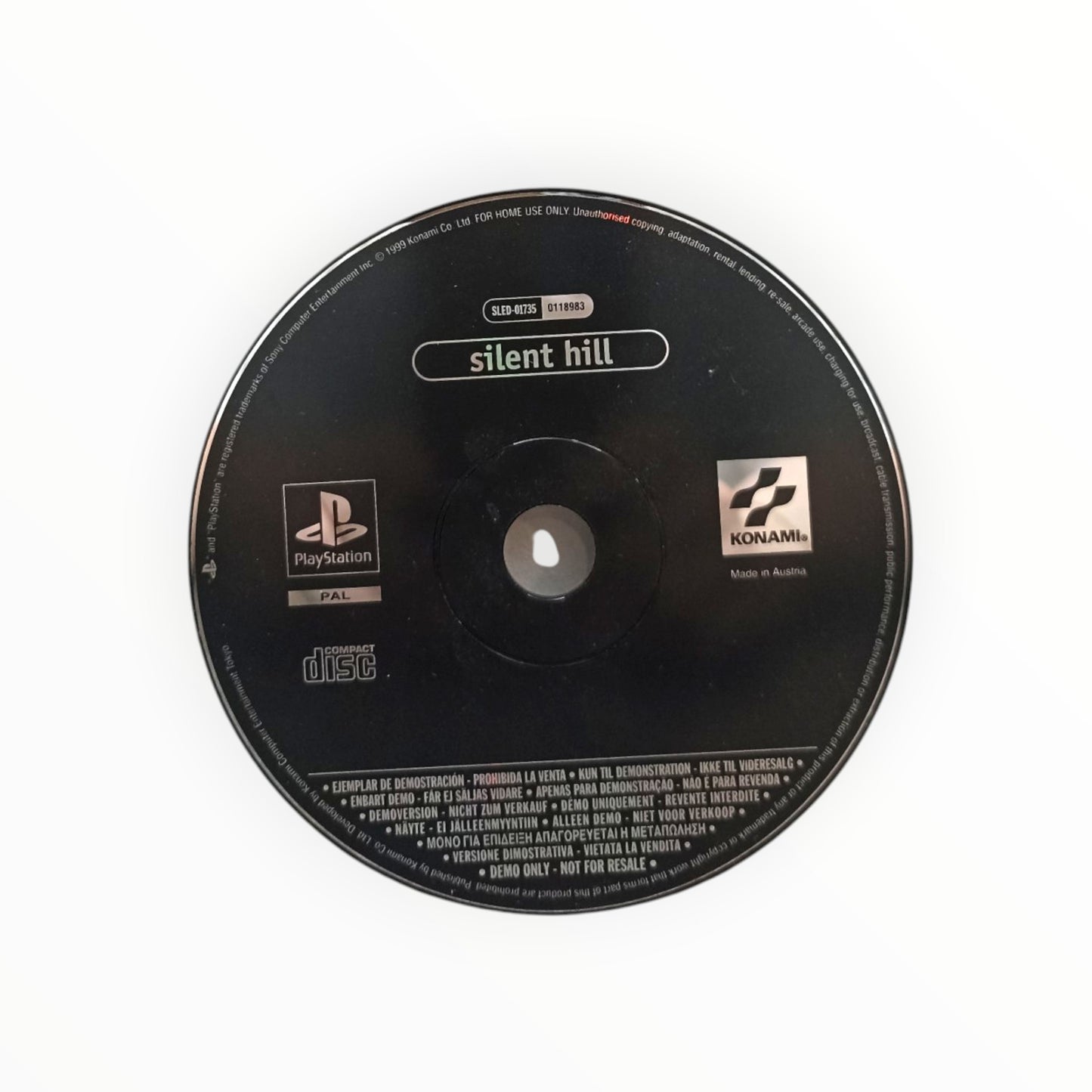 CD Démo Silent Hill PlayStation 1 PS1