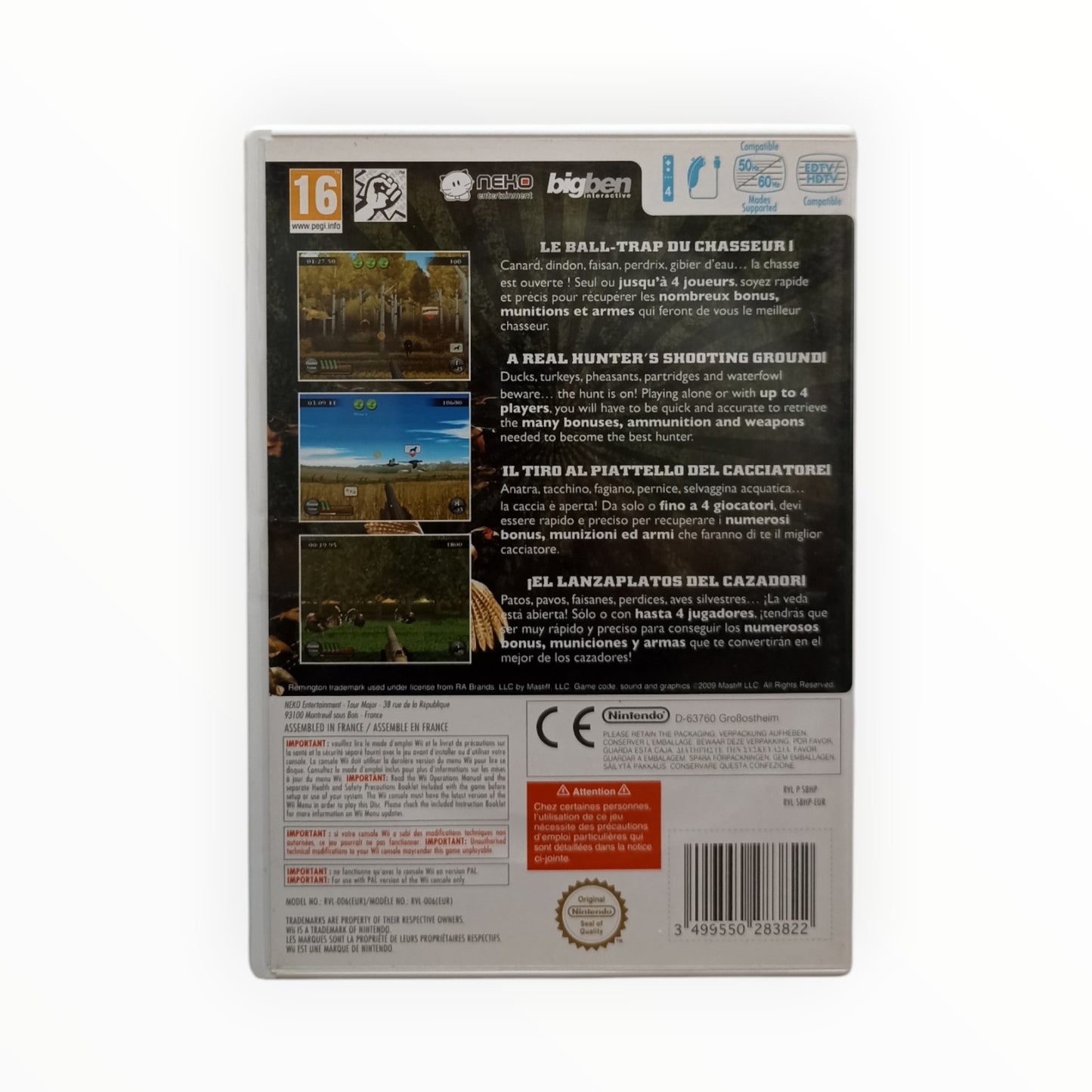 Remington Great American Bird Hunt Nintendo Wii FRA complet