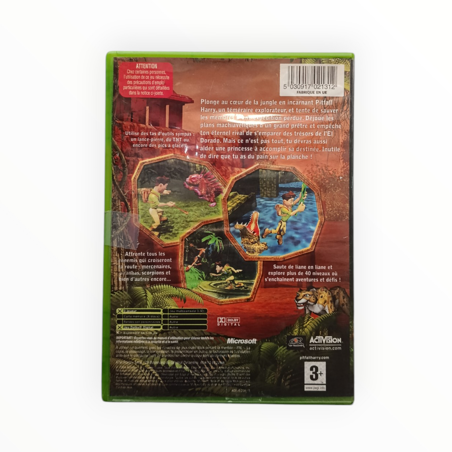 Pitfall L'Expédition Perdue Xbox FR Complet