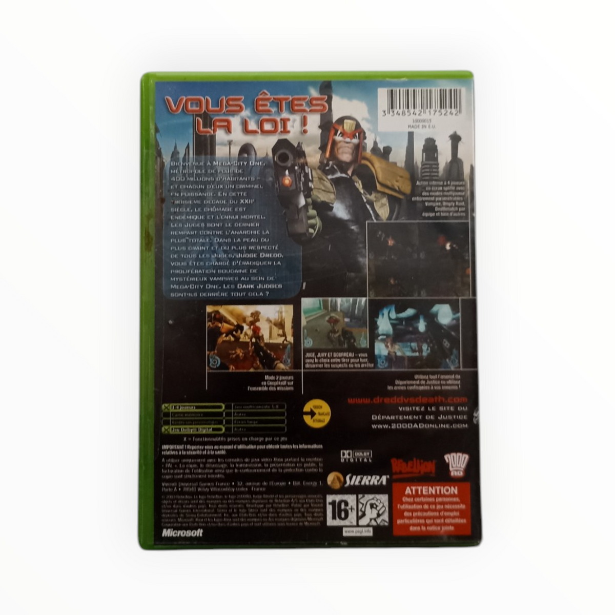 Judge Dredd Dredd vs Death Xbox FR Complet