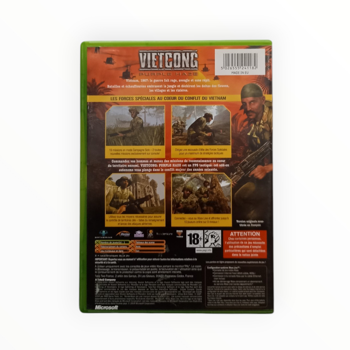 Vietcong Purple Haze Xbox FR Complet