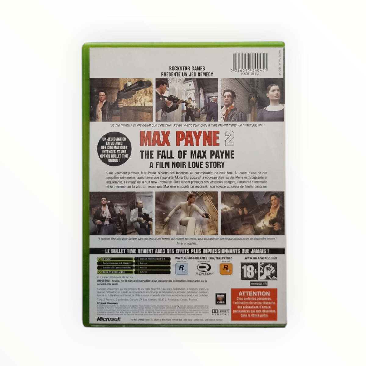 Max Payne 2 The Fall Of Max Payne Xbox FR Complet