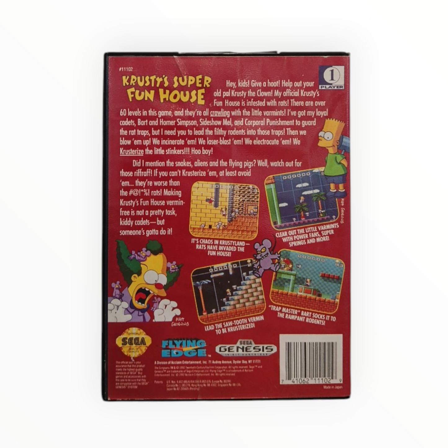 Krusty's Super Fun House Sega Mega Drive (Genesis) Version USA