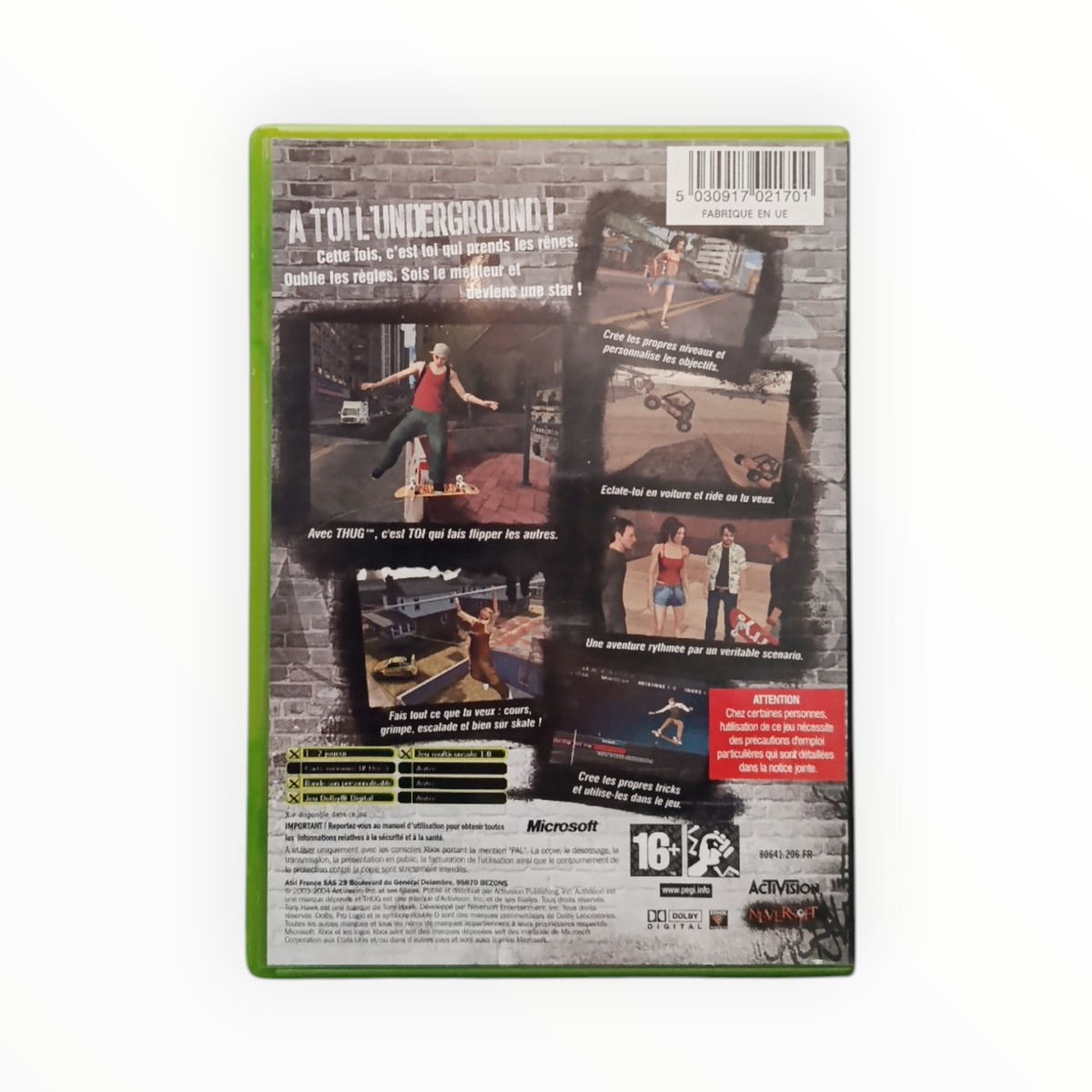 Tony Hawk's Underground Xbox Classics Complet FRA