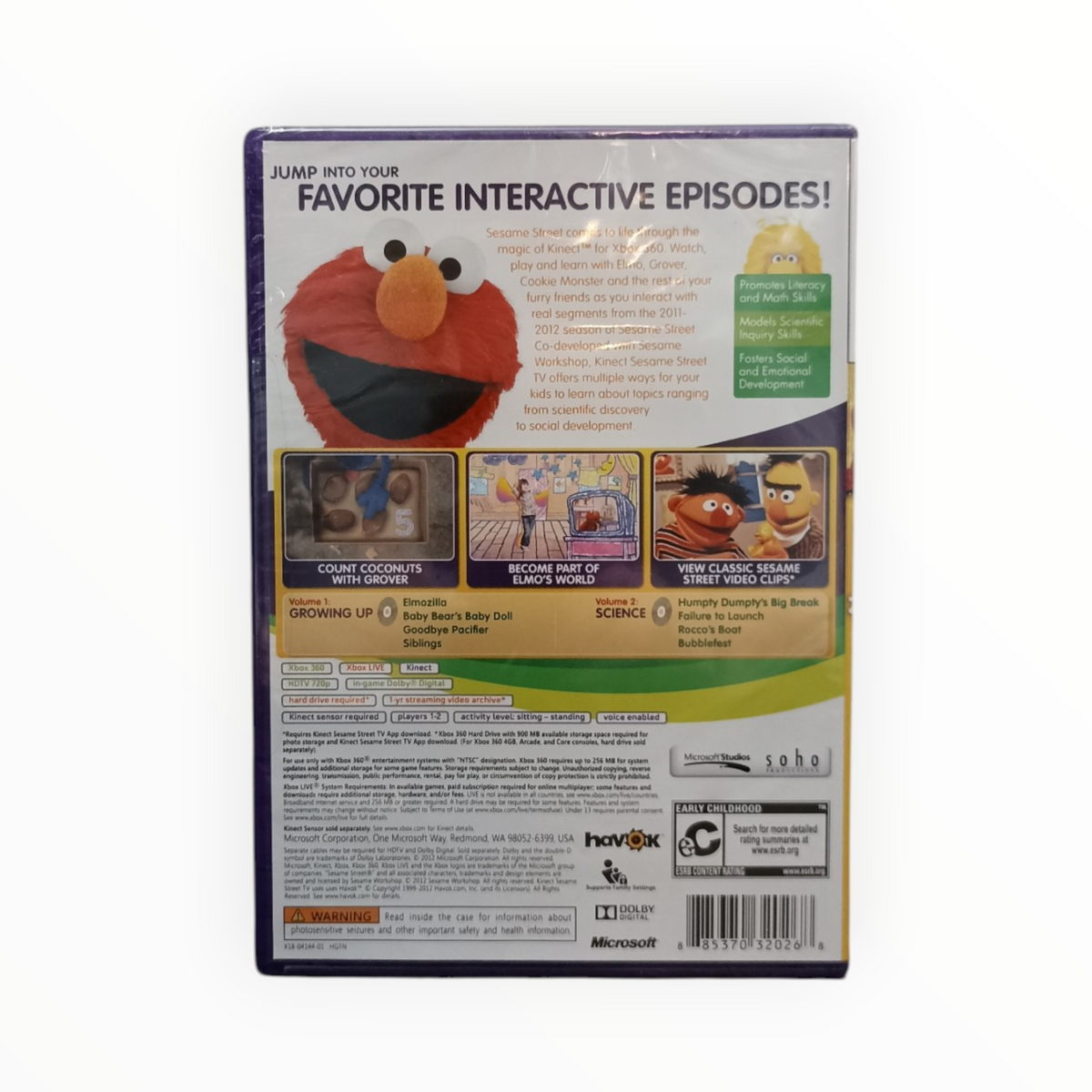 1 2 3 Sesame Street Xbox 360 kinect neuf blister FR