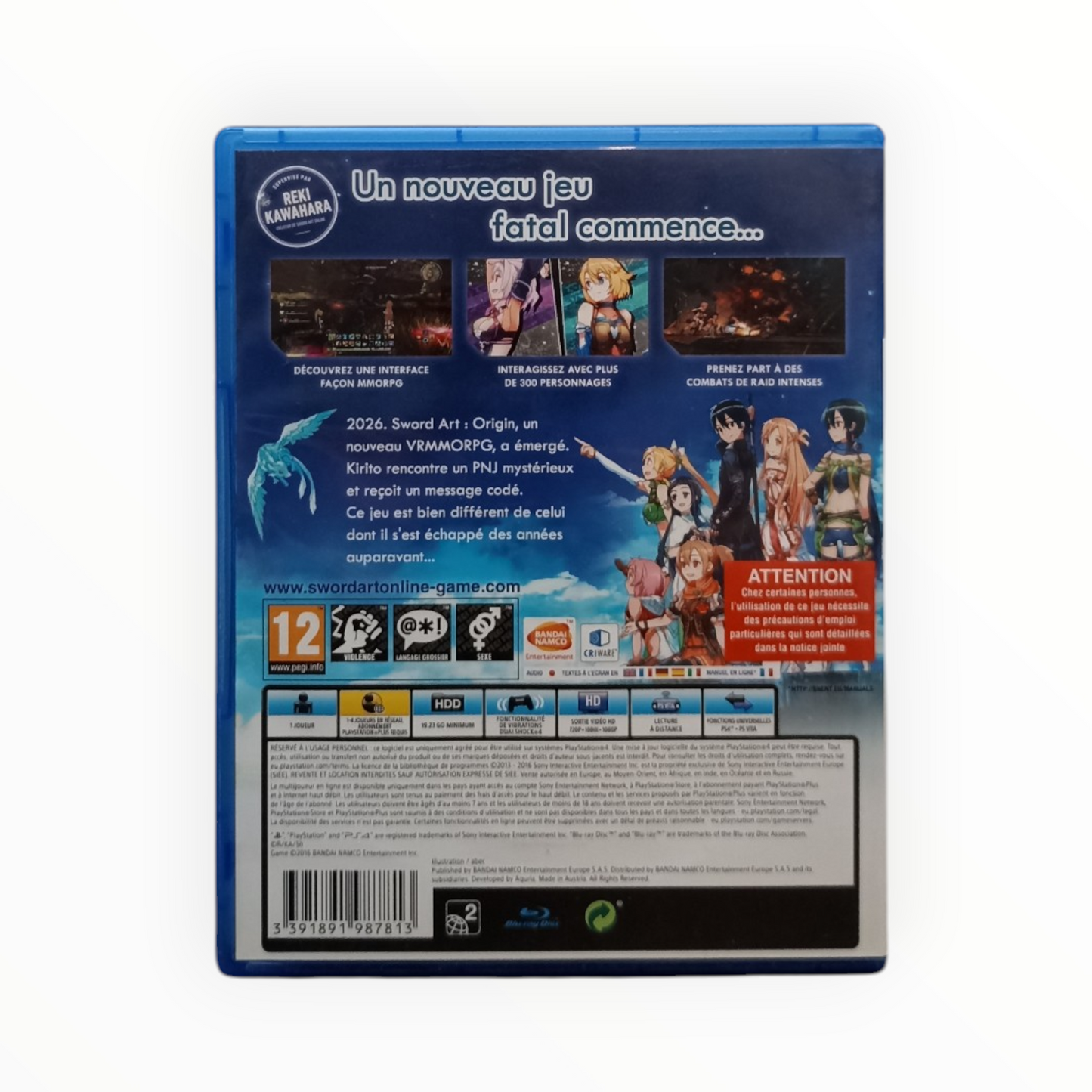Sword Art Online Hollow Realization Playstation 4 (PS4) FR
