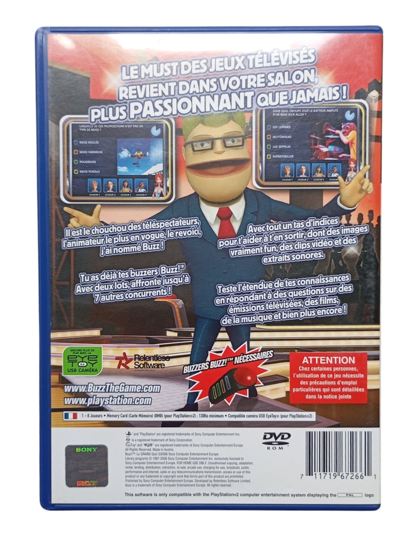 Buzz Le Grand Quizz Playstation 2 (PS2) - Masaru