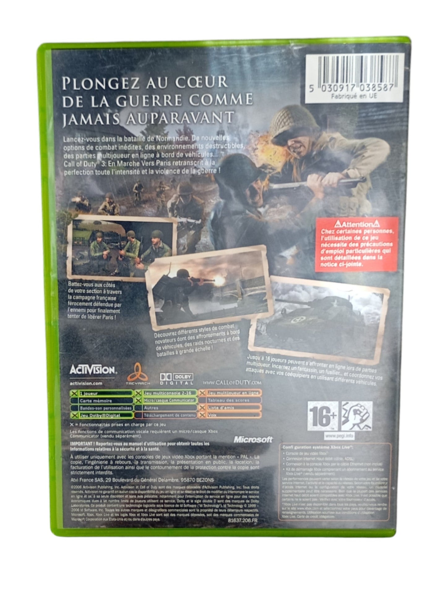 Call of Duty 3 – Xbox (jeu original) - Masaru