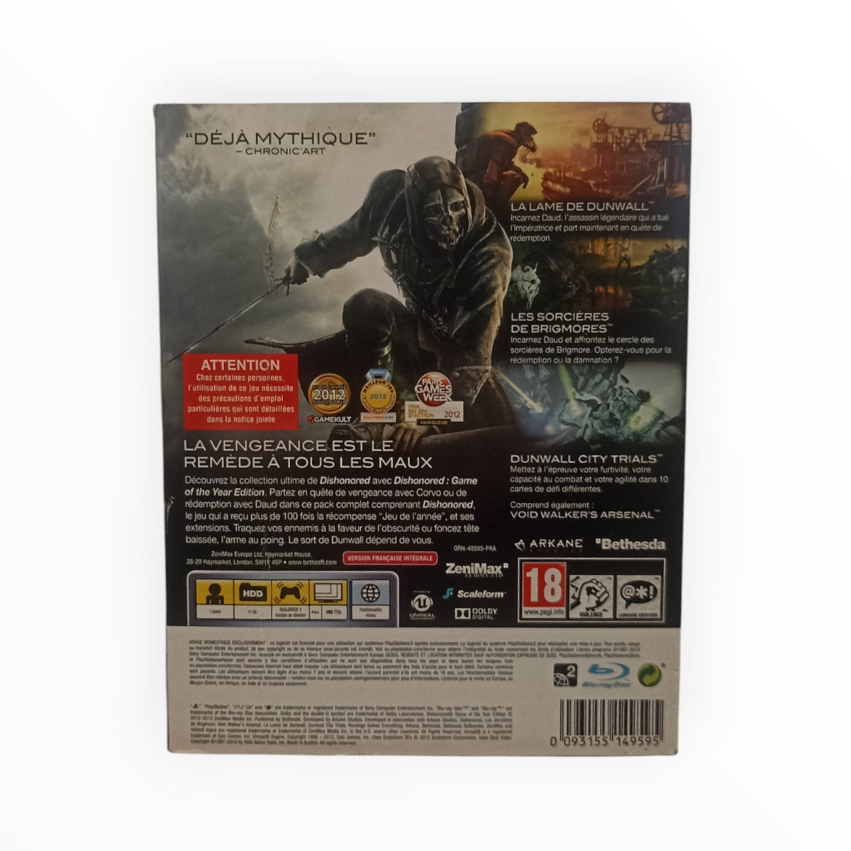 Dishonored – Game of the Year Edition – PlayStation 3 (PS3) – Complet - Masaru