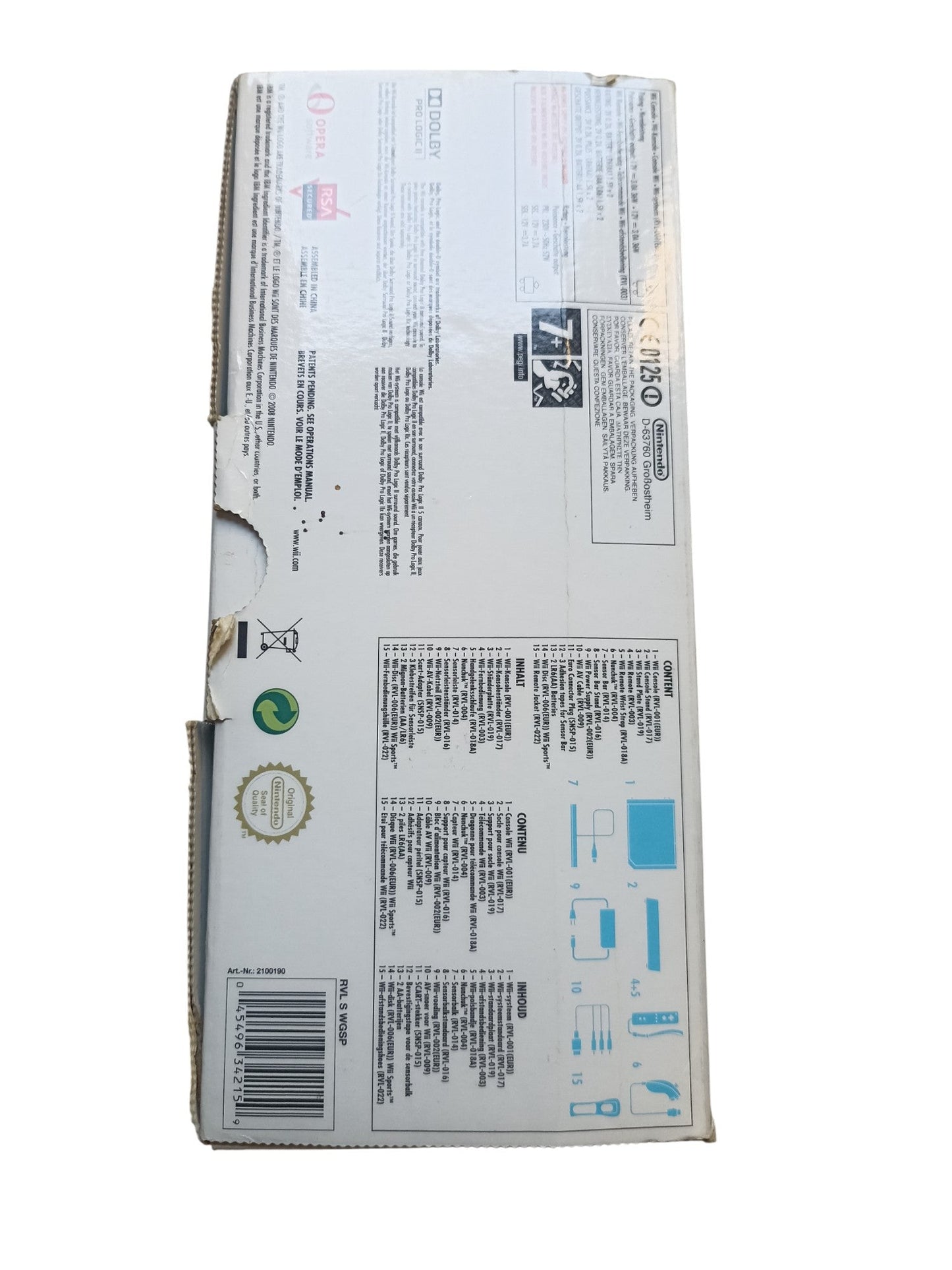 Nintendo Wii Blanche – Pack Wii Sports – Complet en boîte (sans manettes, PAL) - Masaru