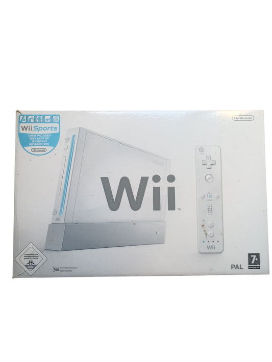 Nintendo Wii Blanche – Pack Wii Sports – Complet en boîte (sans manettes, PAL) - Masaru