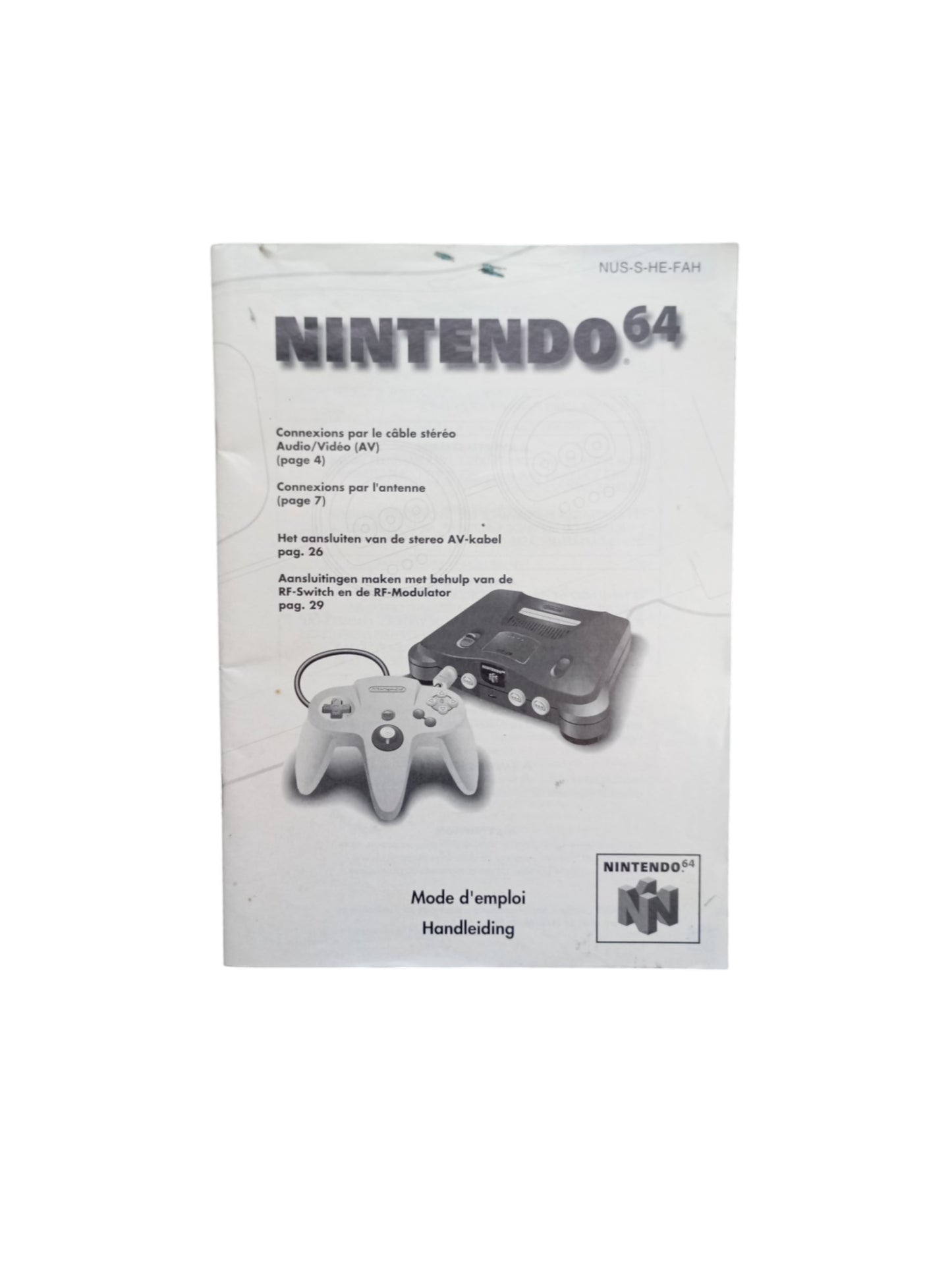 Notice originale Nintendo 64 pour console seule