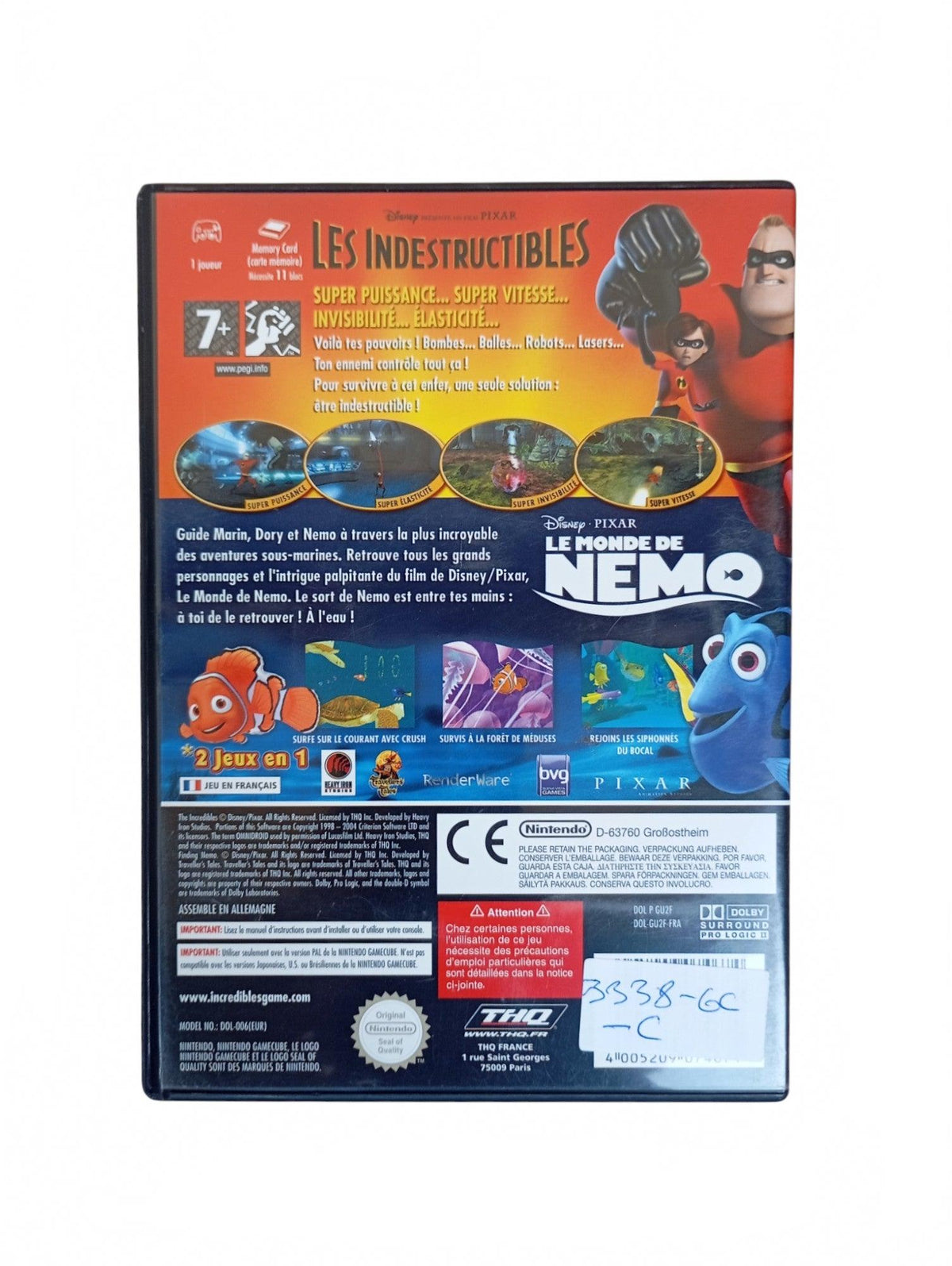 2 En 1 : Les Indestructibles + Le Monde de Nemo GameCube