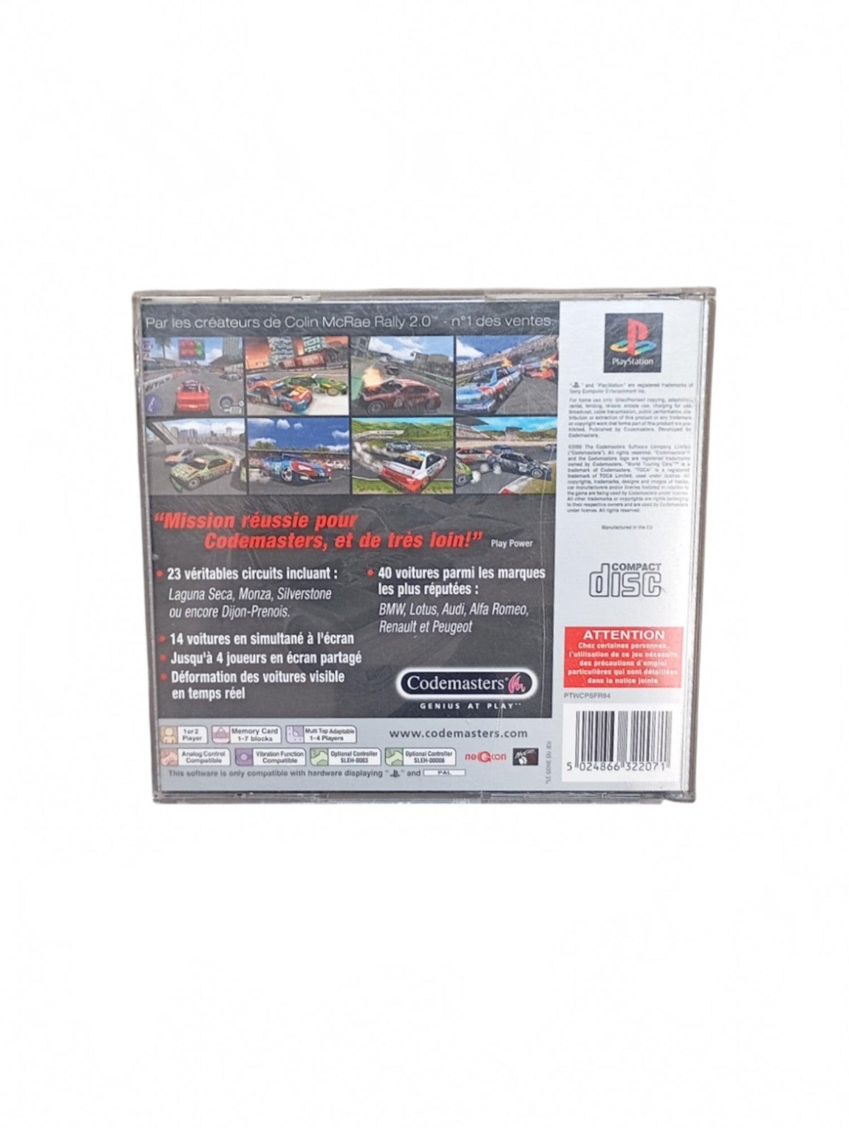 TOCA World Touring Cars – PlayStation 1 Platinum (complet)