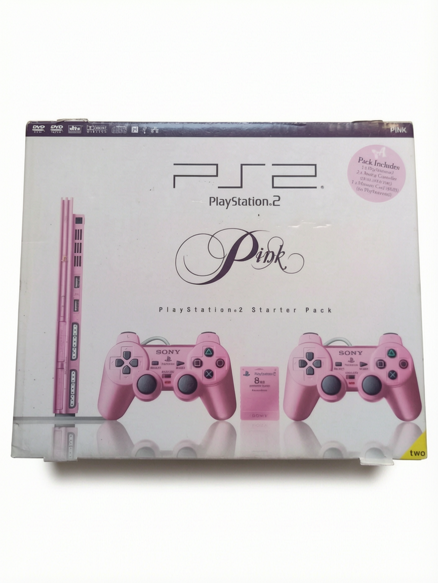 Pack PlayStation 2 Slim Pink – Console + manette + câbles