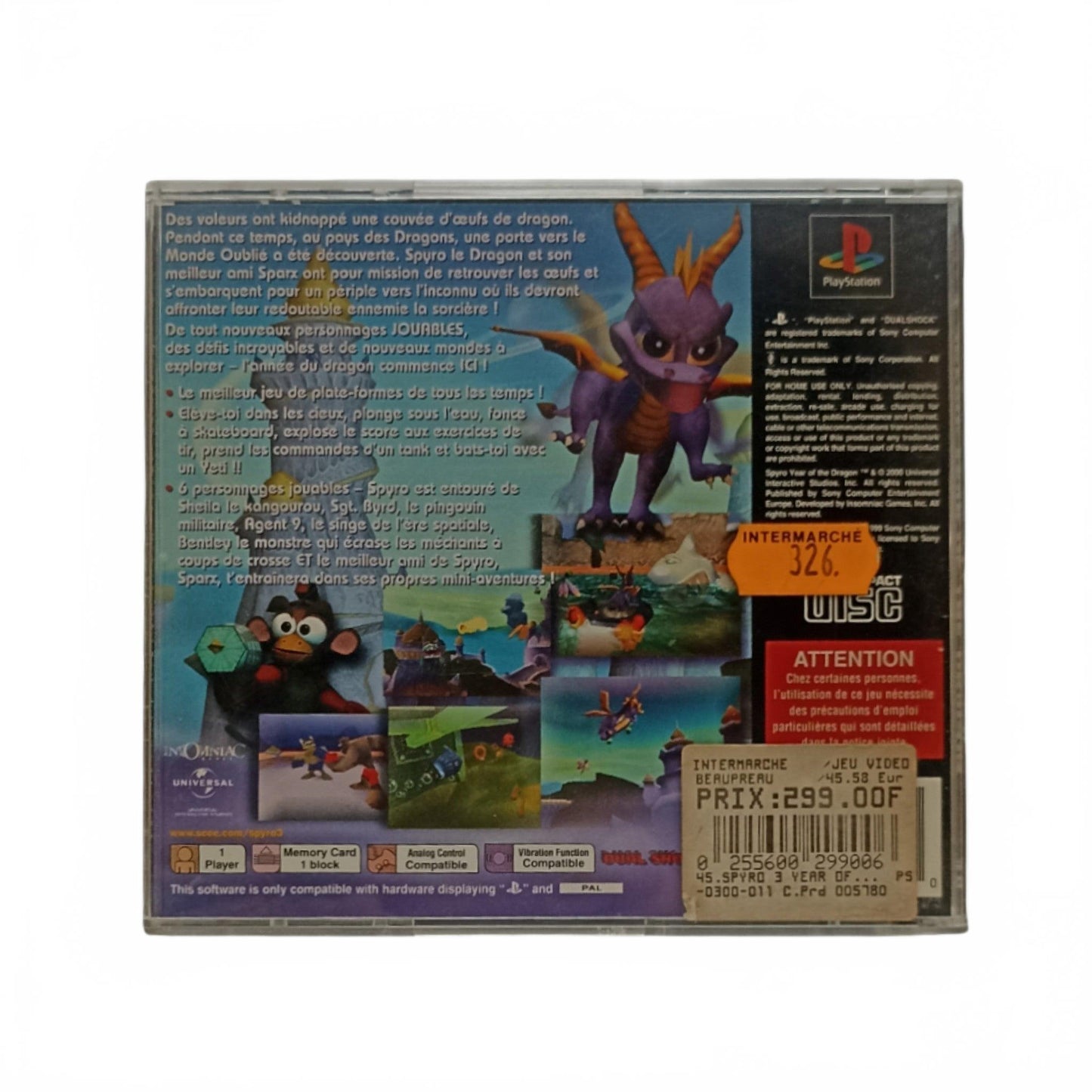 Spyro: Year of the Dragon – PlayStation 1 – Complet