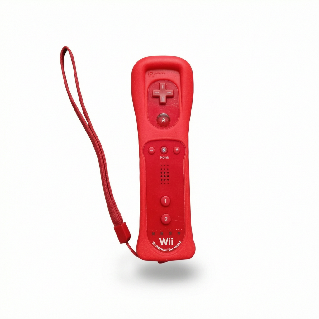 Manette Rouge Nintendo Wii avec housse de protection