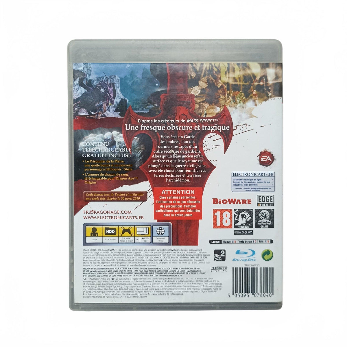 Dragon Age Origins PS3 PAL FR Fonctionnel | Masaru