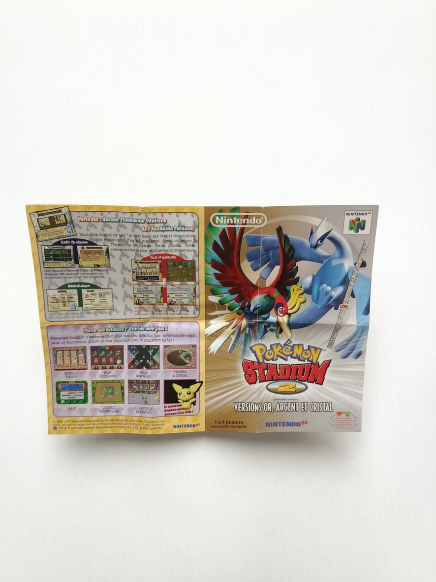 Dépliant du Jeu Pokémon Stadium 2 Nintendo 64 Version FRA