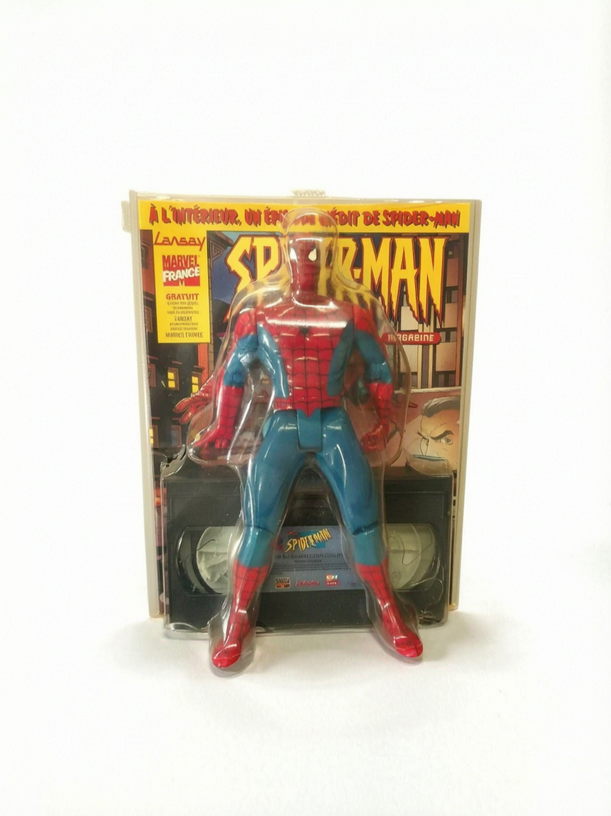 Figurine Spider-Man avec cassette VHS Marvel France en blister