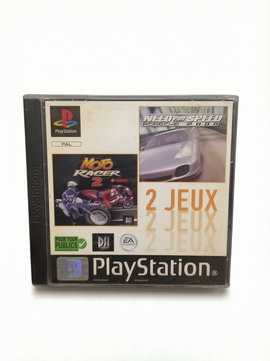 Need For Speed Porche 2000 & Moto Racer 2 (double jeu) Playstation 1 (PS1) Complet en FRA