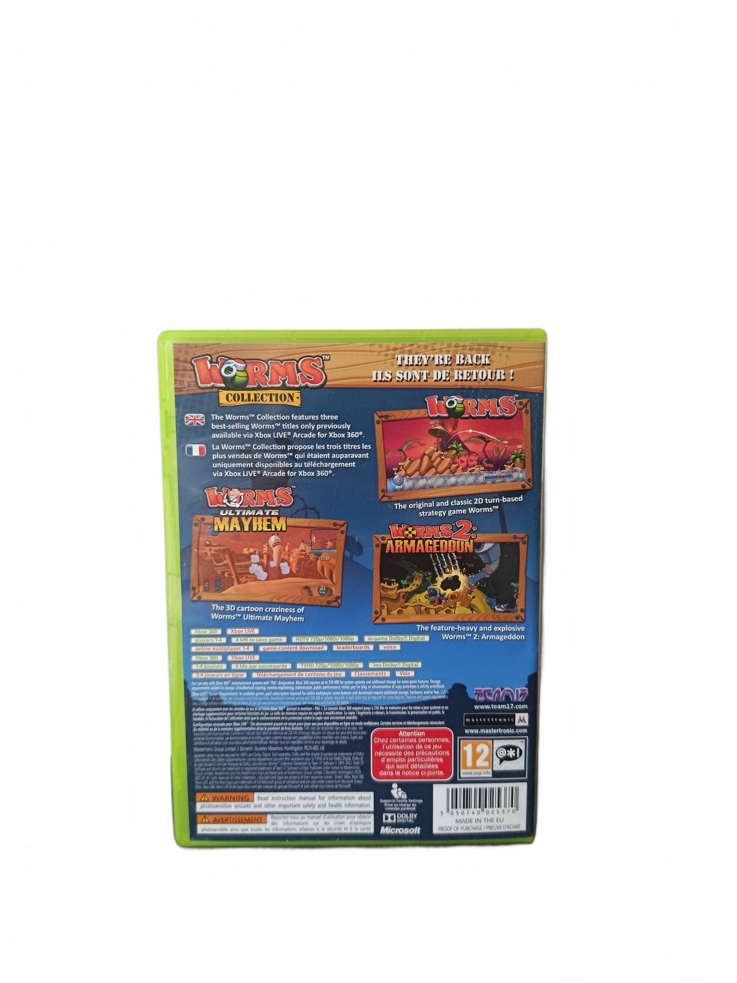Worms Collection : Worms, Worms Ultimate Mayhem et Worms 2 Armageddon Xbox 360 Complet Version FRA
