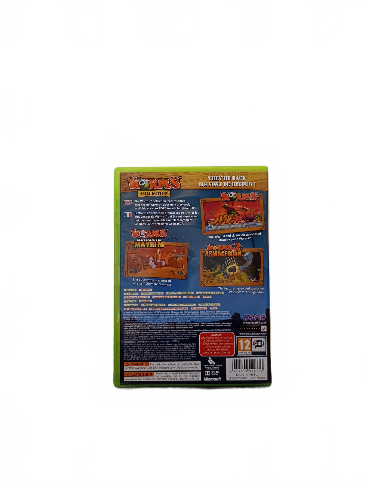 Worms Collection : Worms, Worms Ultimate Mayhem et Worms 2 Armageddon Xbox 360 Complet Version FRA