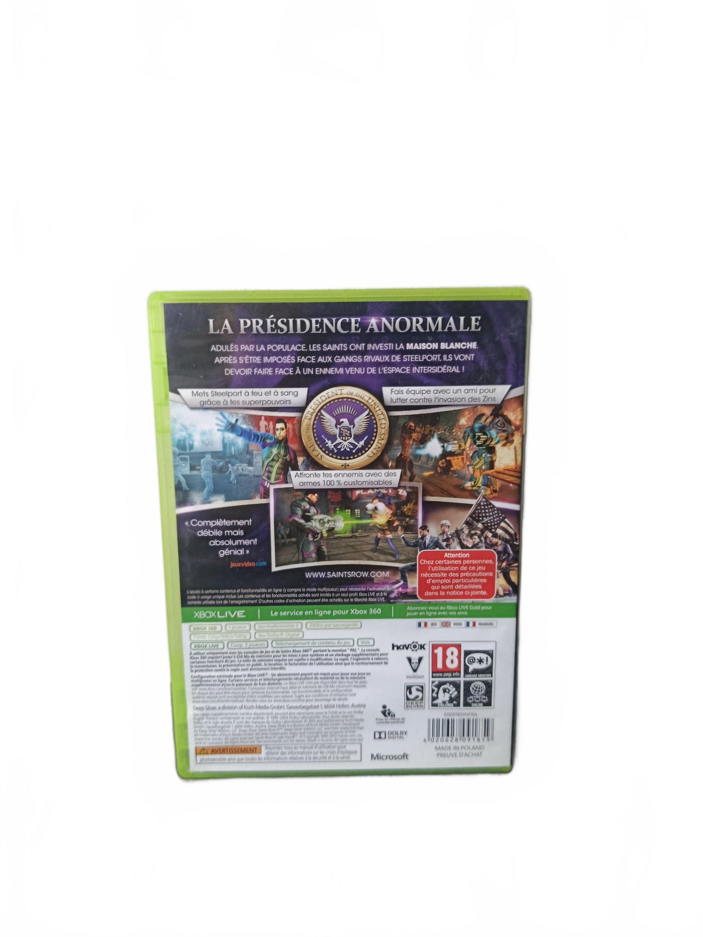 Saints Row IV Xbox 360 Complet Version FRA