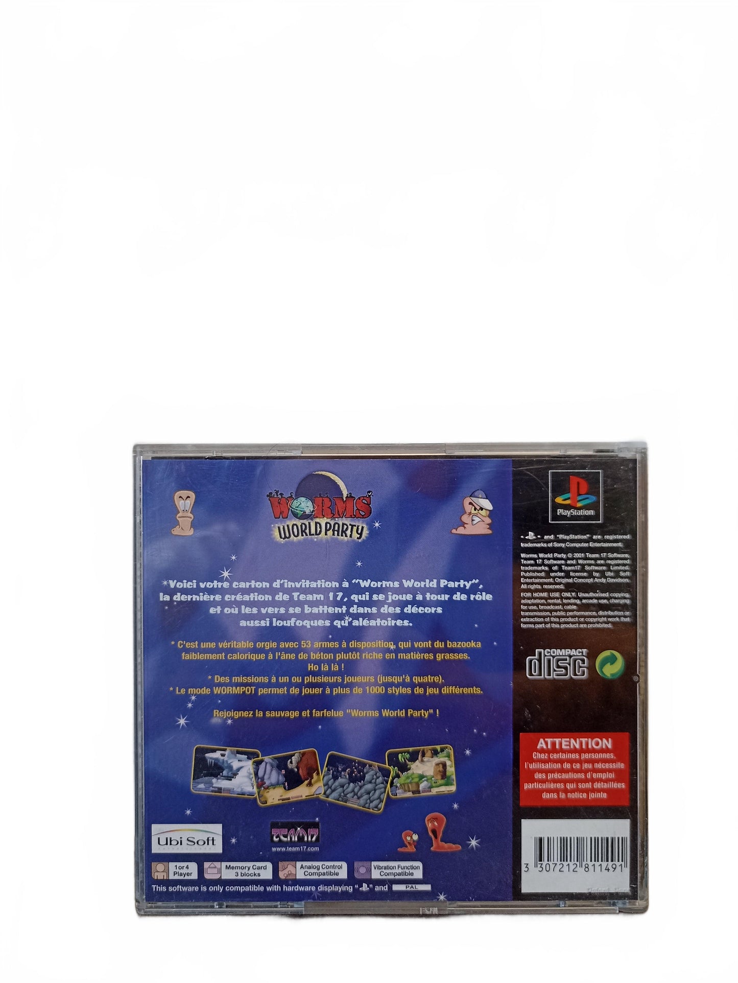 Worms World Party PlayStation 1 PS1 Seconde Vie