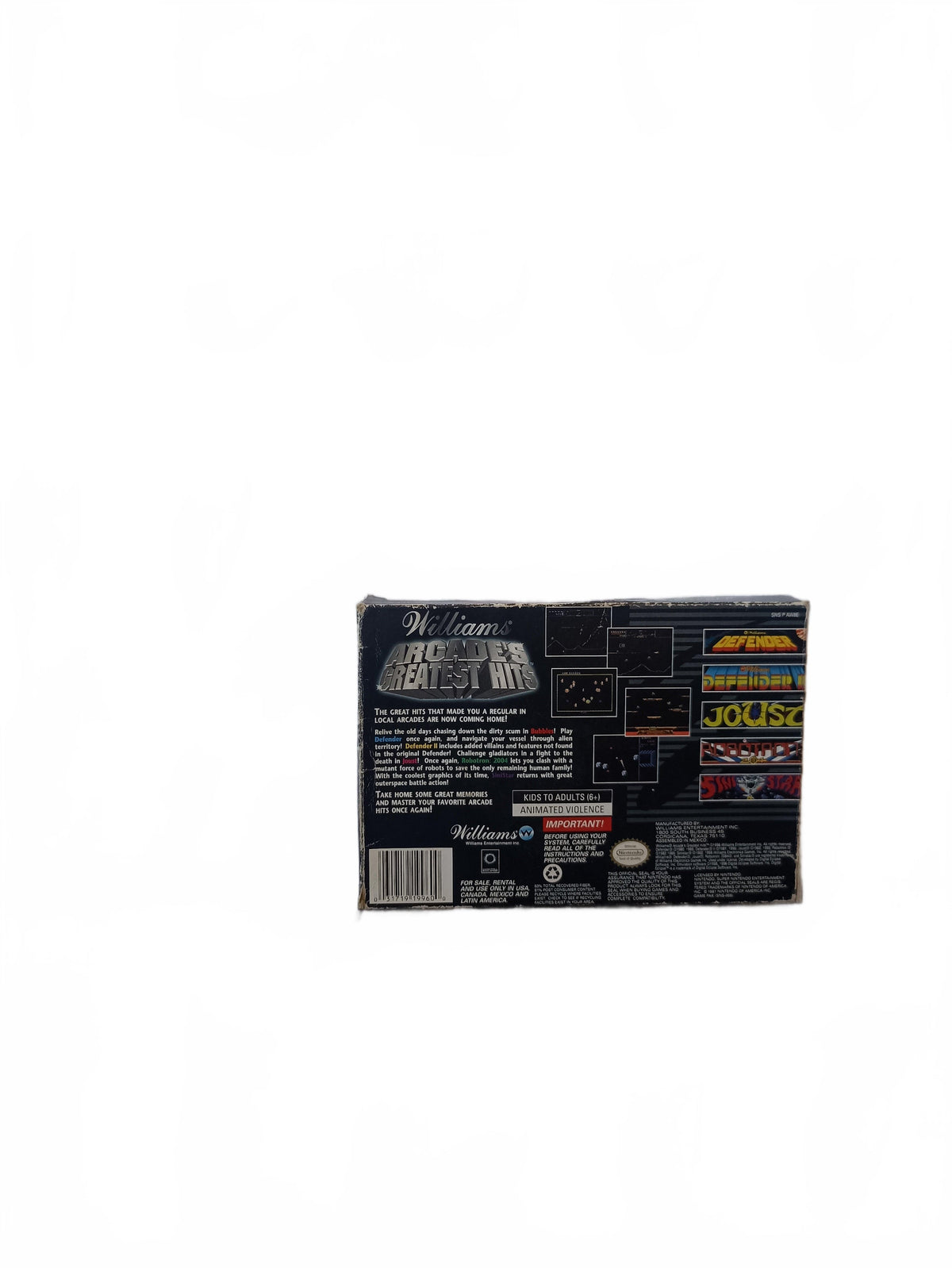 Arcade's Greatest Hits Super Nintendo (SNES) complet en boite
