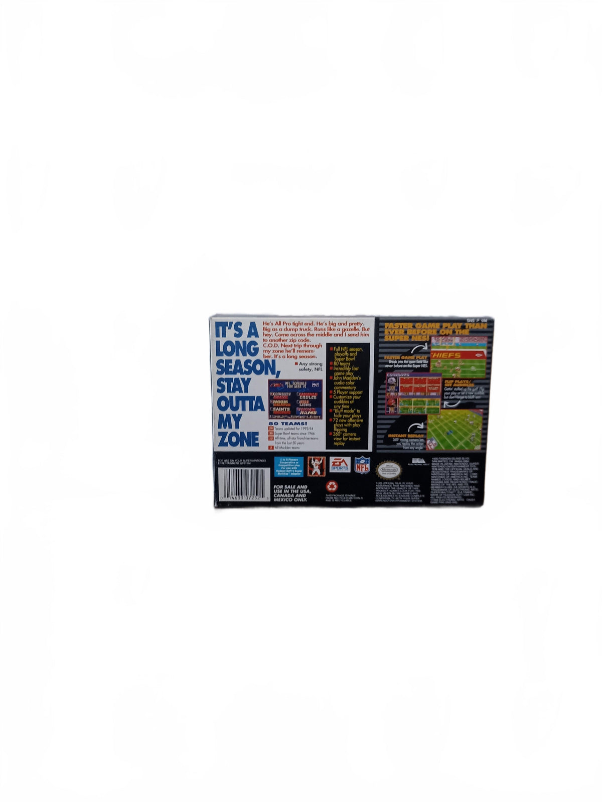 Madden NFL 94 Super Nintendo (SNES) complet en boite