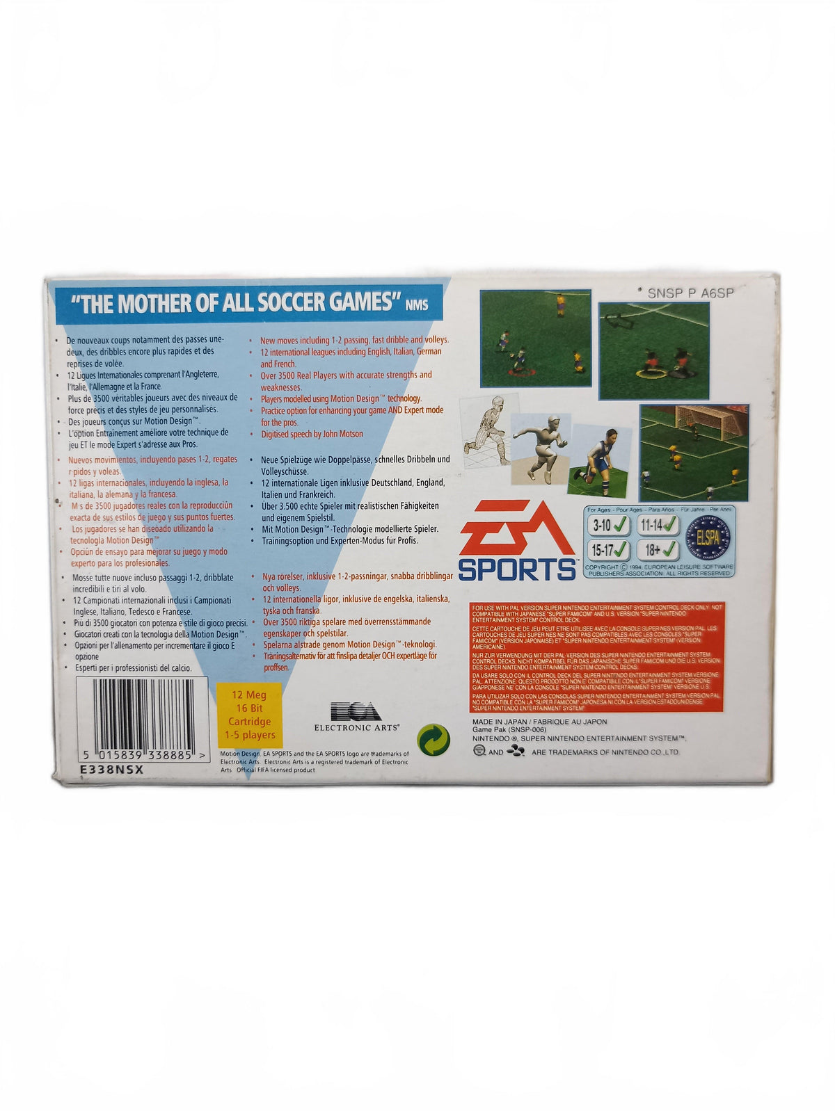 FIFA Soccer 96 Super Nintendo