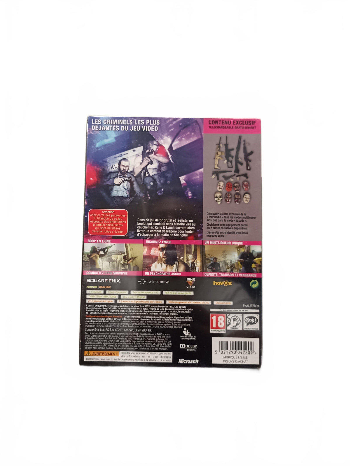 Kane & Lynch 2: Dog Days Édition Limitée Xbox 360 Neuf