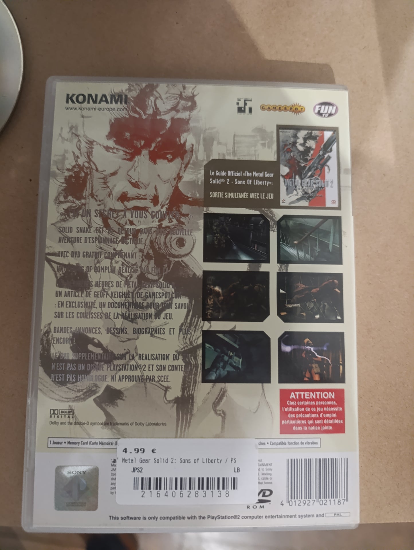 Metal Gear Solid 2 : Sons of Liberty Playstation 2 (PS2)