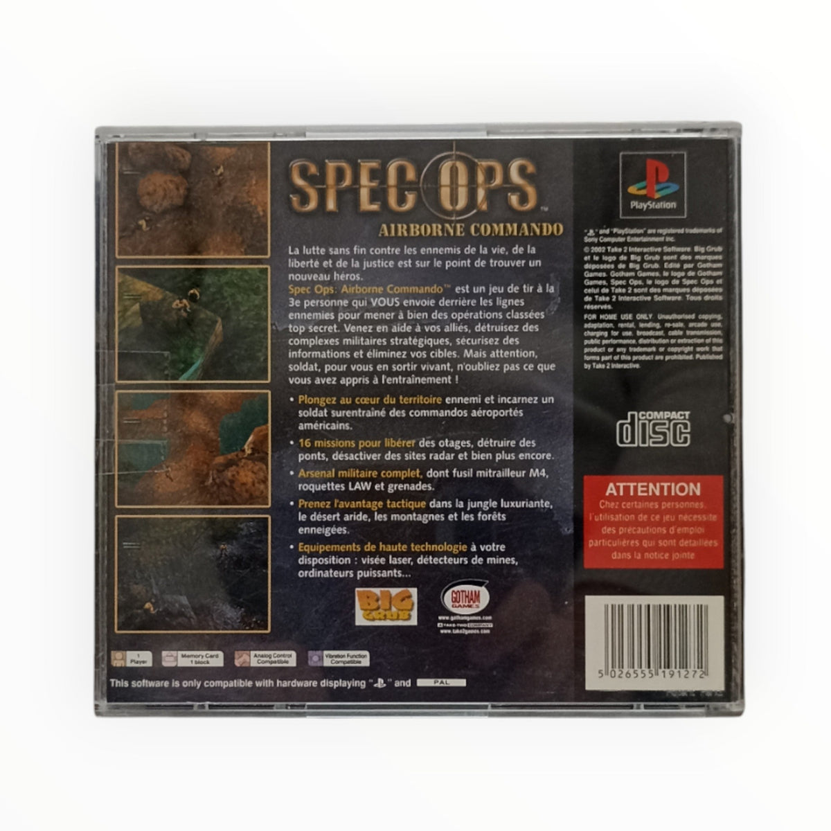 Spec Ops: Airborne Commando – PlayStation 1 (Complet) - Masaru